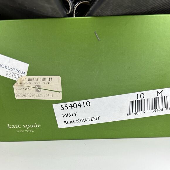 Kate Spade Kitten Heel Slingback Sandals Black Patent Flower Burst Womens Sz 10 - Picture 11 of 11